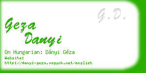 geza danyi business card